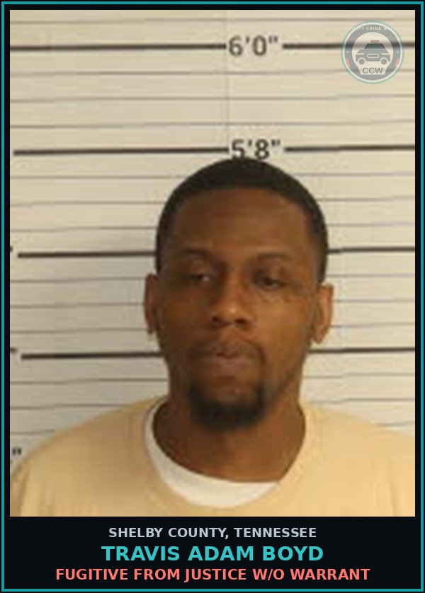 Booking mugshot of TRAVIS ADAM BOYD in Shelby County