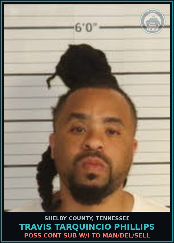 Booking mugshot of TRAVIS TARQUINCIO PHILLIPS in Shelby County