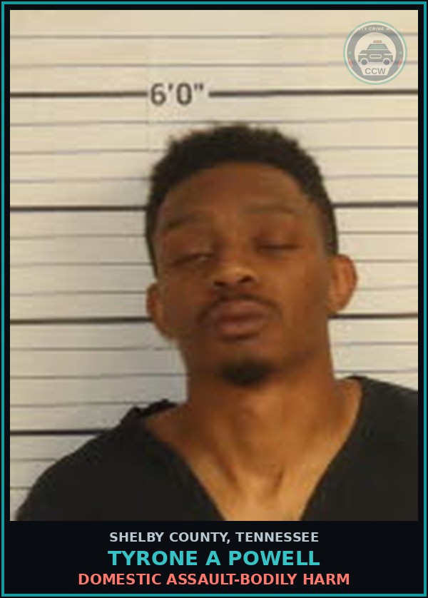 Booking mugshot of TYRONE A POWELL in Shelby County