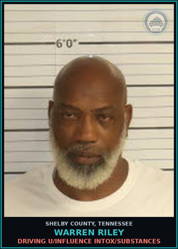 Booking mugshot of WARREN RILEY in Shelby County