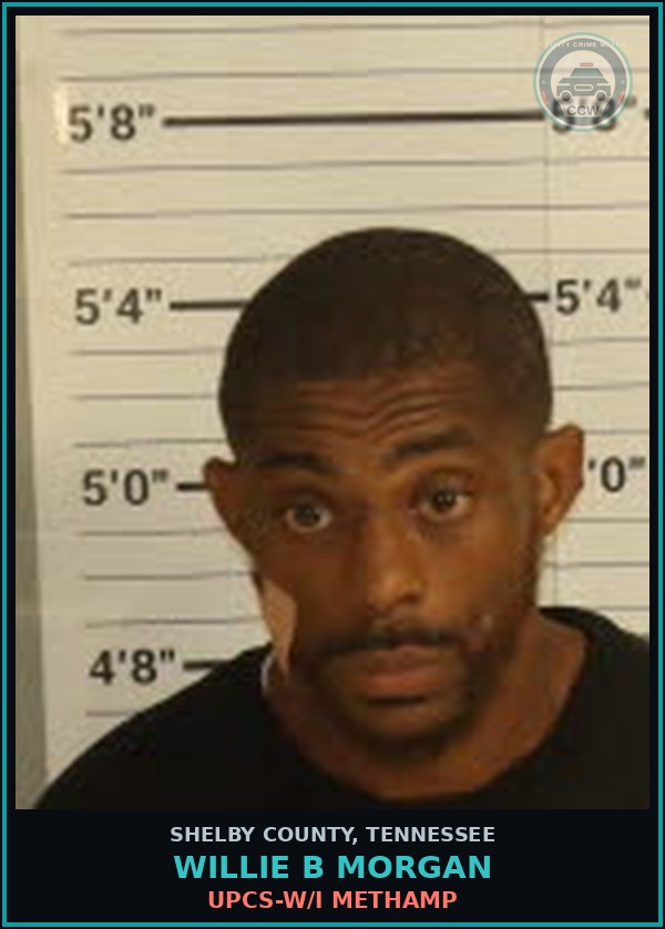 Booking mugshot of WILLIE B MORGAN in Shelby County