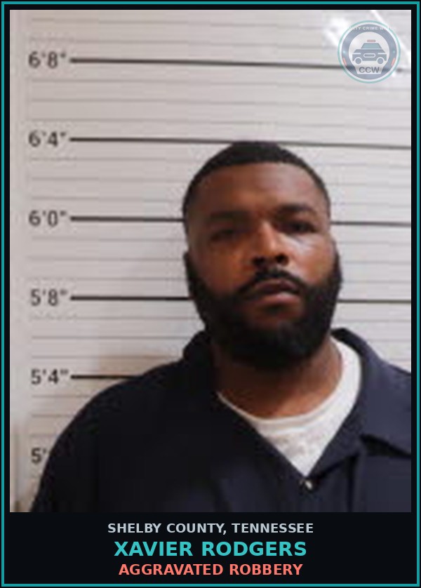 Booking mugshot of XAVIER RODGERS in Shelby County