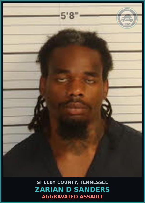 Booking mugshot of ZARIAN D SANDERS in Shelby County