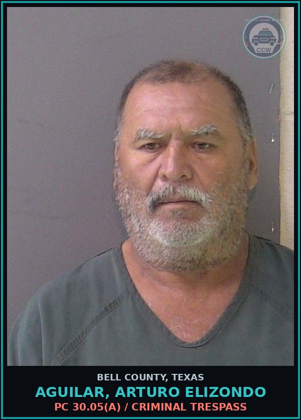Booking mugshot of AGUILAR, ARTURO ELIZONDO in Bell County