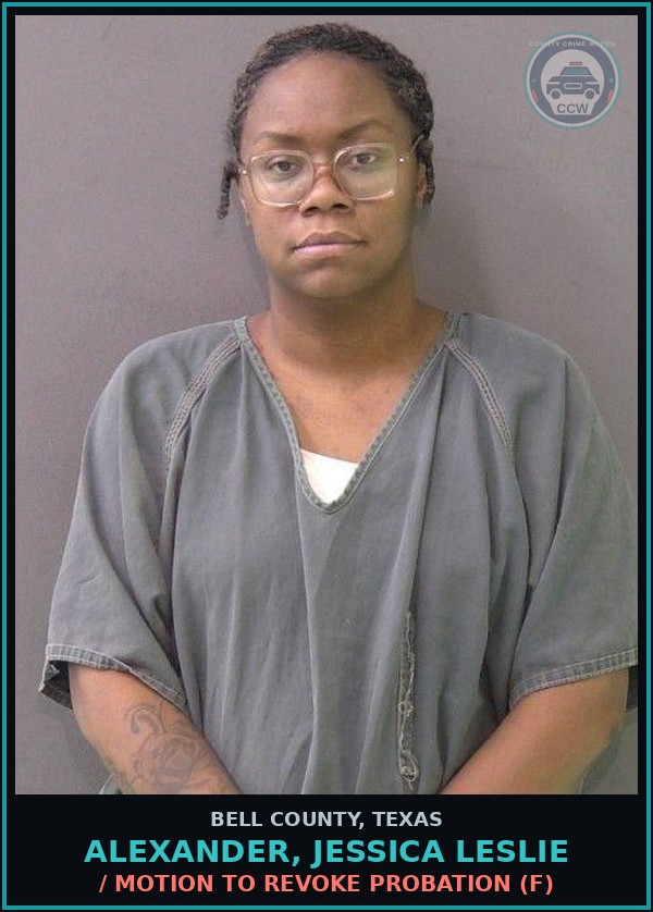 Booking mugshot of ALEXANDER, JESSICA LESLIE in Bell County