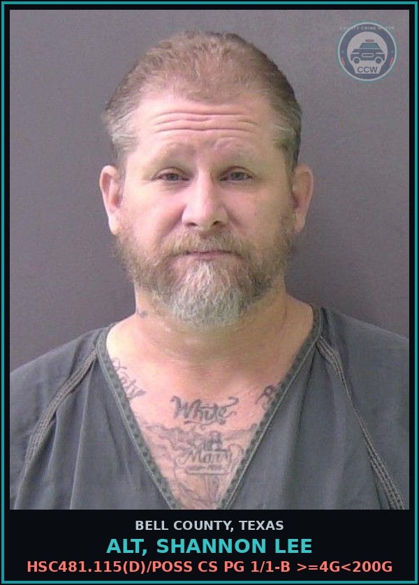 Booking mugshot of ALT, SHANNON LEE in Bell County