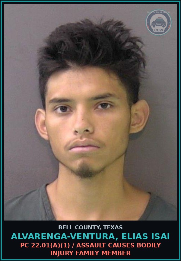 Booking mugshot of ALVARENGA-VENTURA, ELIAS ISAI in Bell County