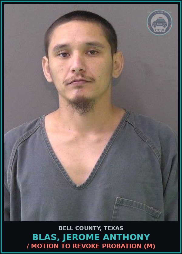 Booking mugshot of BLAS, JEROME ANTHONY in Bell County
