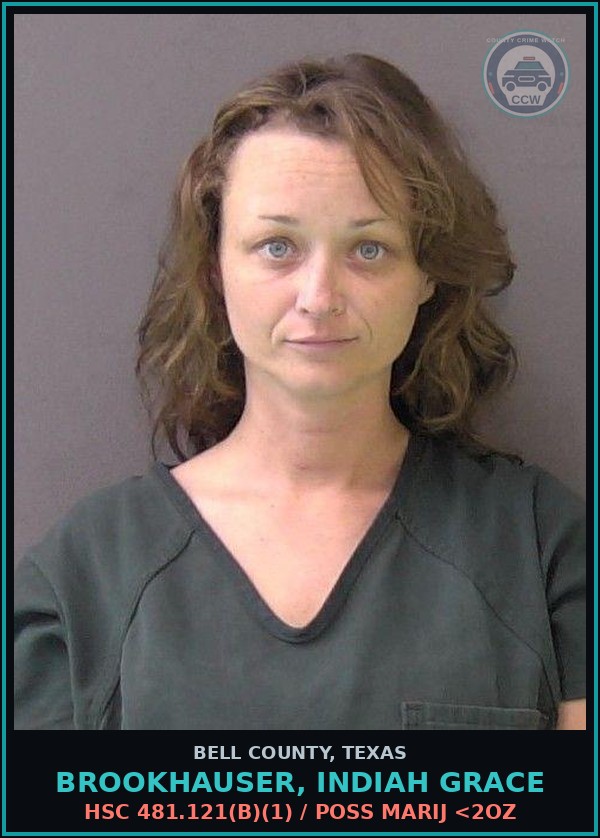Booking mugshot of BROOKHAUSER, INDIAH GRACE in Bell County