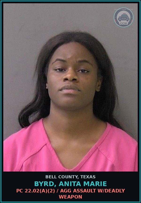 Booking mugshot of BYRD, ANITA MARIE in Bell County