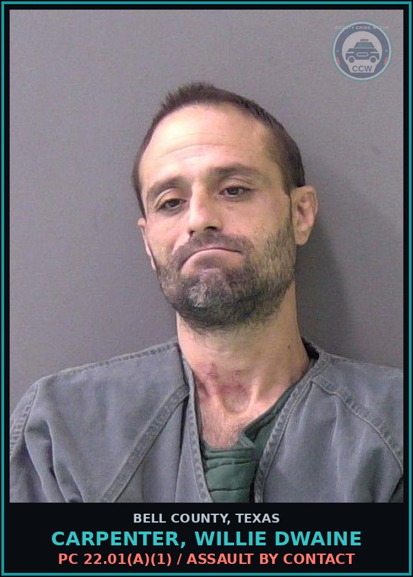 Booking mugshot of CARPENTER, WILLIE DWAINE in Bell County