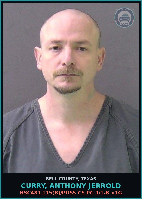 Booking mugshot of CURRY, ANTHONY JERROLD in Bell County