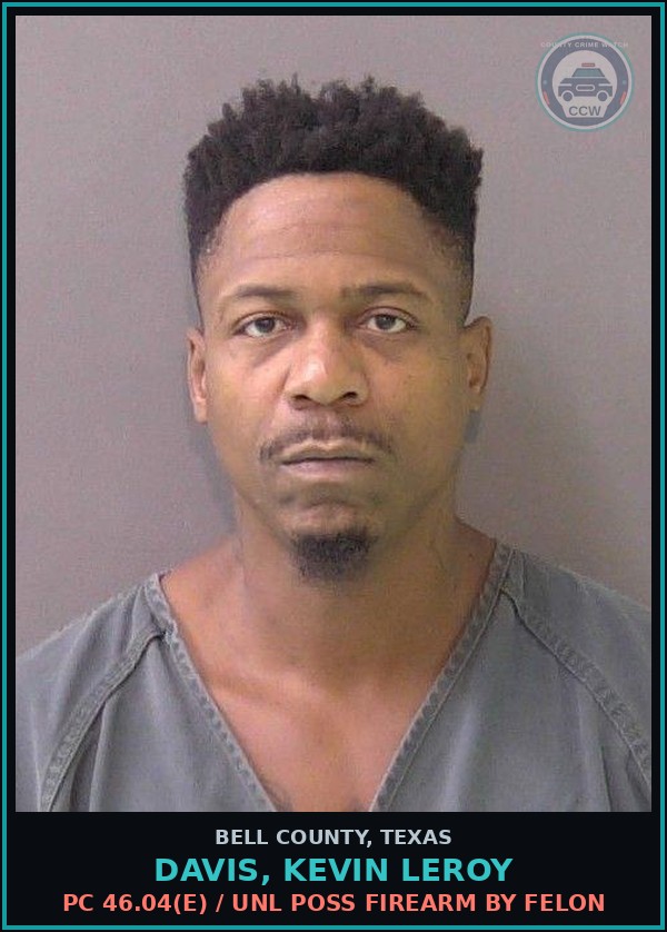 Booking mugshot of DAVIS, KEVIN LEROY in Bell County