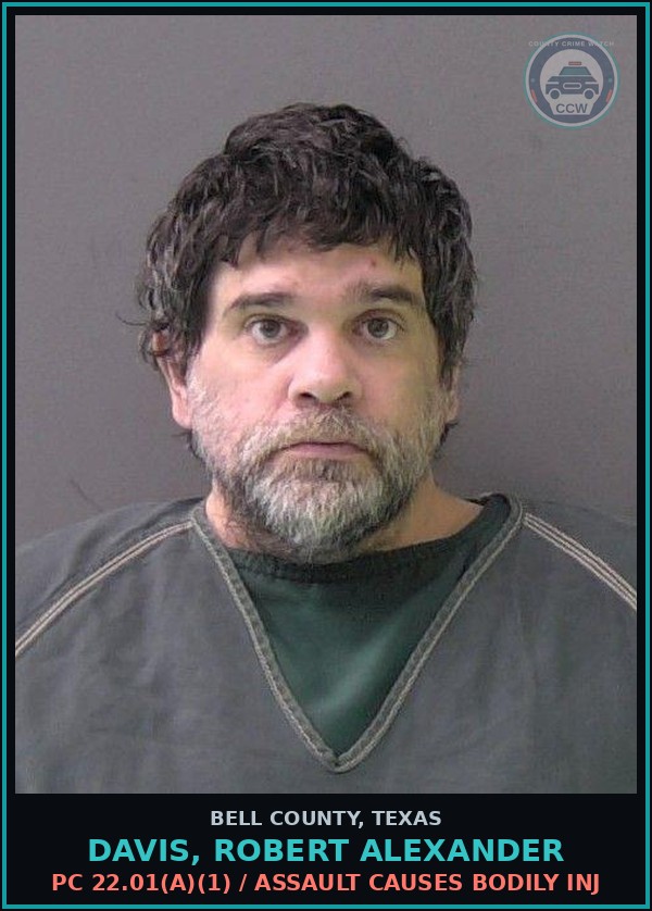 Booking mugshot of DAVIS, ROBERT ALEXANDER in Bell County