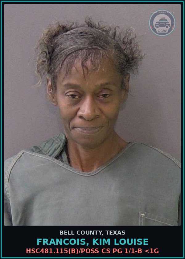 Booking mugshot of FRANCOIS, KIM LOUISE in Bell County