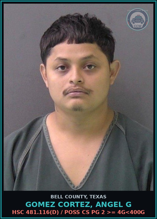 Booking mugshot of GOMEZ CORTEZ, ANGEL G in Bell County