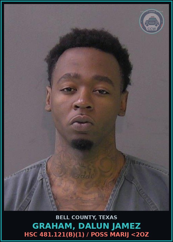 Booking mugshot of GRAHAM, DALUN JAMEZ in Bell County