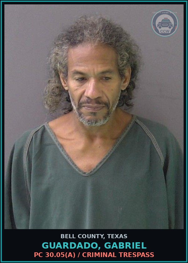 Booking mugshot of GUARDADO, GABRIEL in Bell County