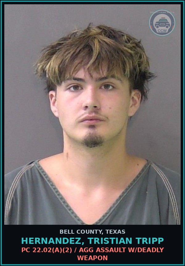 Booking mugshot of HERNANDEZ, TRISTIAN TRIPP in Bell County