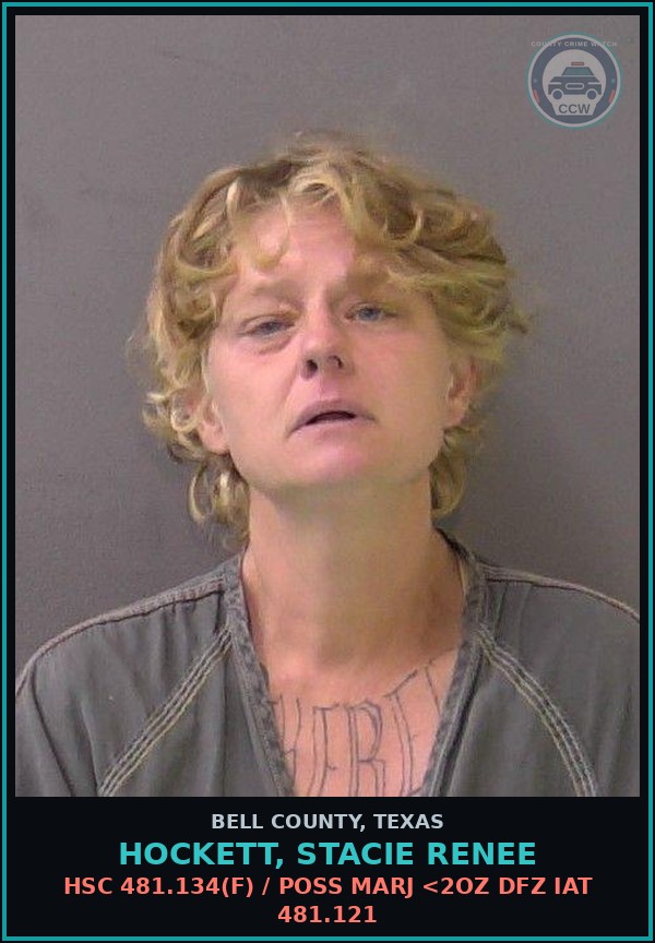 Booking mugshot of HOCKETT, STACIE RENEE in Bell County