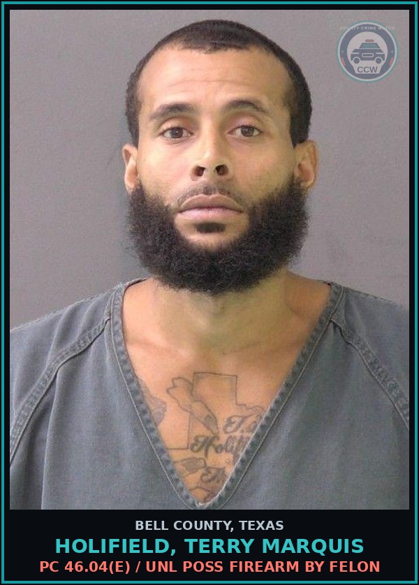Booking mugshot of HOLIFIELD, TERRY MARQUIS in Bell County