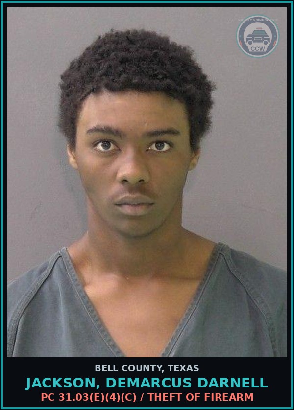Booking mugshot of JACKSON, DEMARCUS DARNELL in Bell County