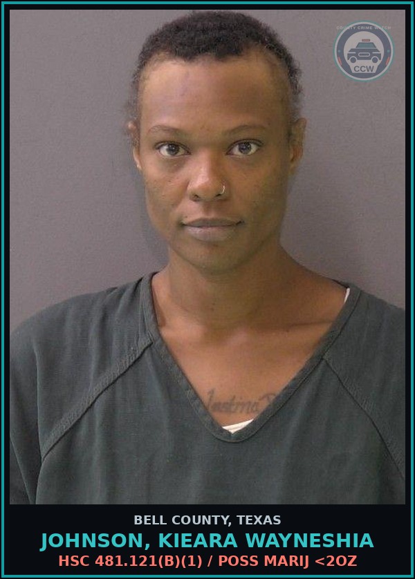Booking mugshot of JOHNSON, KIEARA WAYNESHIA in Bell County