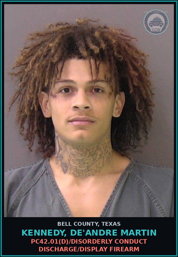 Booking mugshot of KENNEDY, DE'ANDRE MARTIN in Bell County