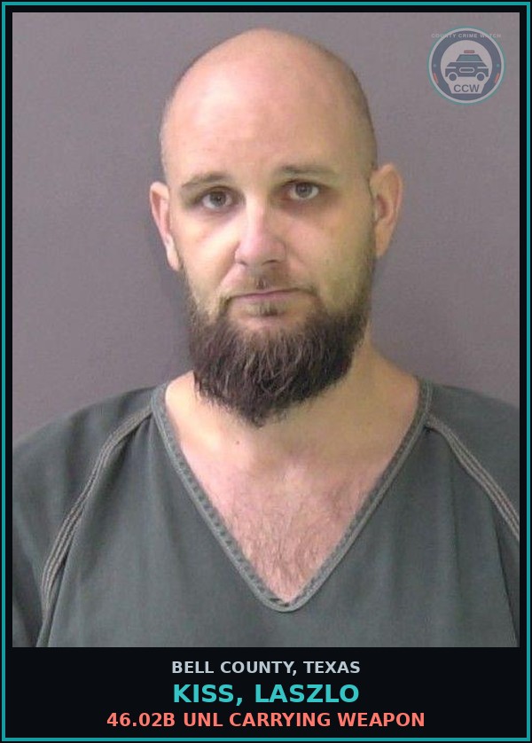 Booking mugshot of KISS, LASZLO in Bell County