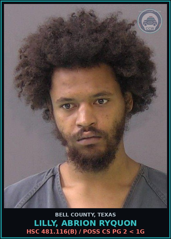 Booking mugshot of LILLY, ABRION RYQUON in Bell County