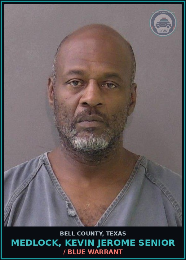 Booking mugshot of MEDLOCK, KEVIN JEROME SENIOR in Bell County