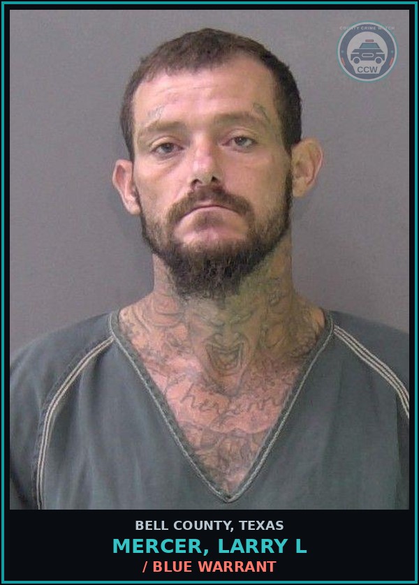 Booking mugshot of MERCER, LARRY L in Bell County
