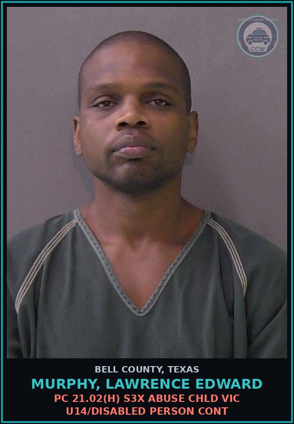 Booking mugshot of MURPHY, LAWRENCE EDWARD in Bell County