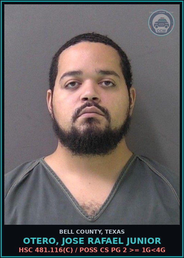 Booking mugshot of OTERO, JOSE RAFAEL JUNIOR in Bell County