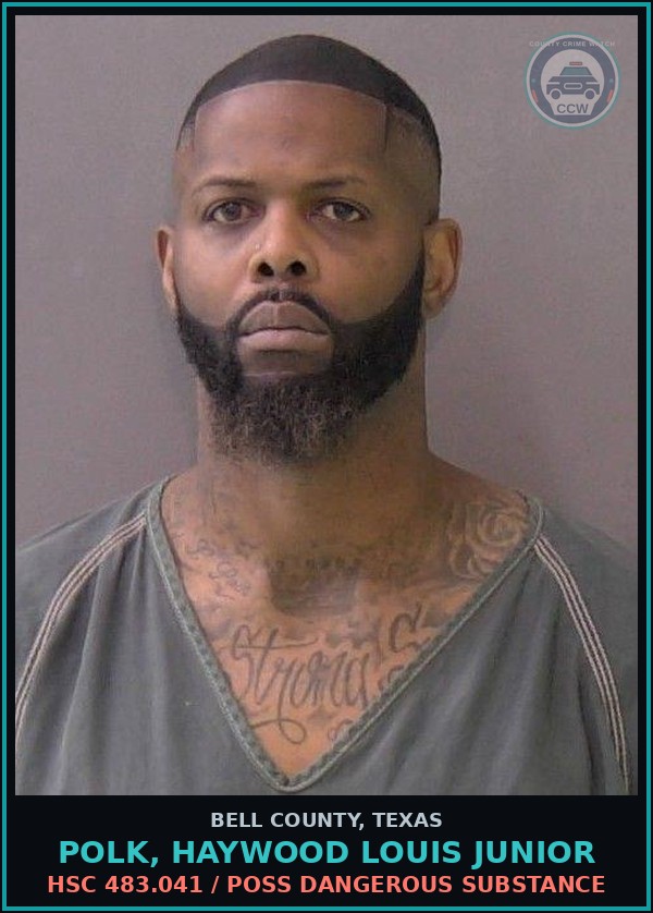 Booking mugshot of POLK, HAYWOOD LOUIS JUNIOR in Bell County