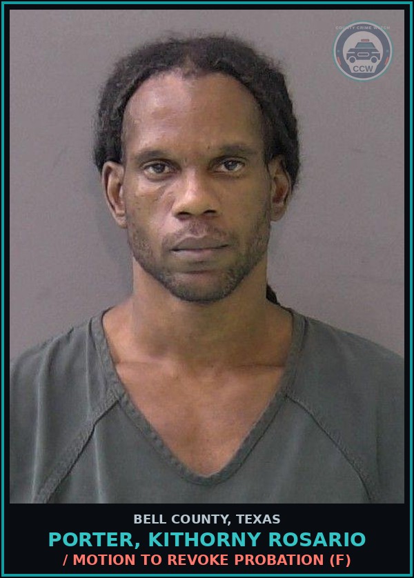 Booking mugshot of PORTER, KITHORNY ROSARIO in Bell County
