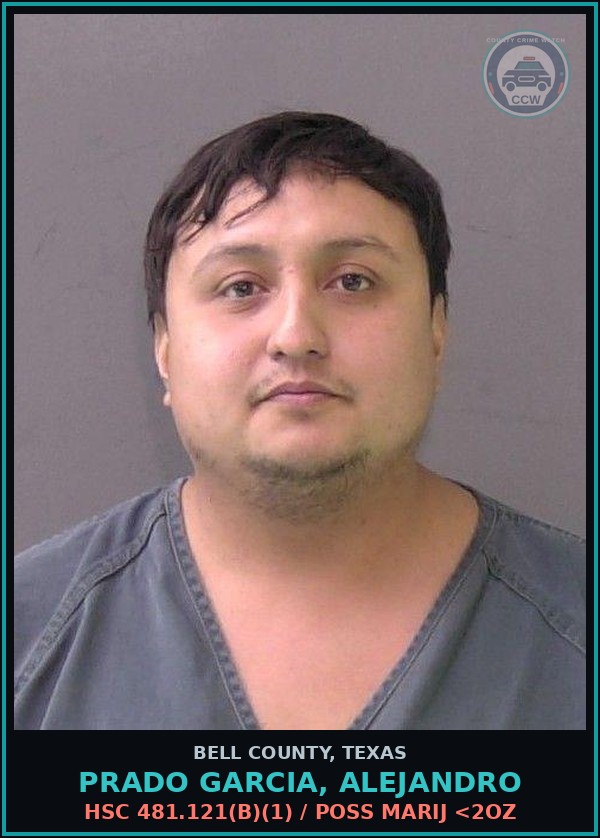 Booking mugshot of PRADO GARCIA, ALEJANDRO in Bell County