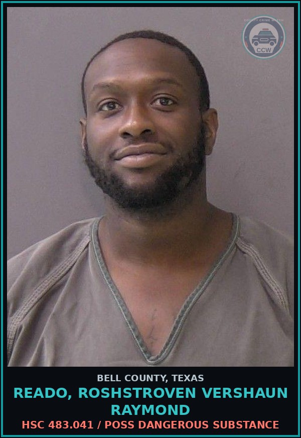 Booking mugshot of READO, ROSHSTROVEN VERSHAUN RAYMOND in Bell County