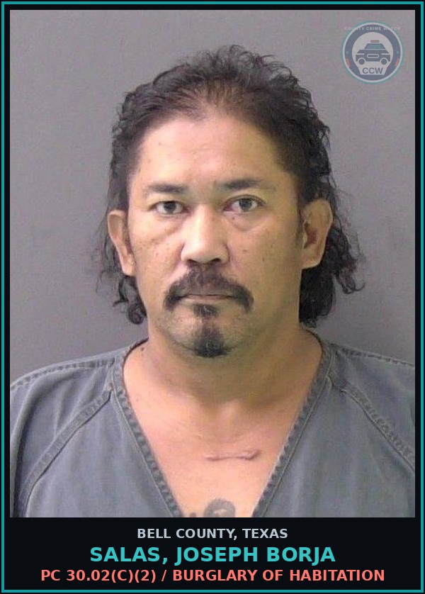 Booking mugshot of SALAS, JOSEPH BORJA in Bell County