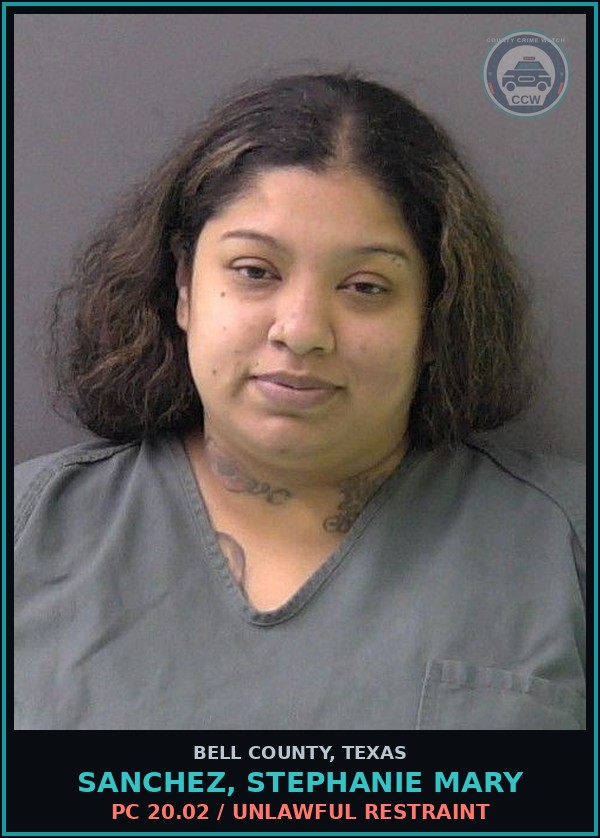Booking mugshot of SANCHEZ, STEPHANIE MARY in Bell County