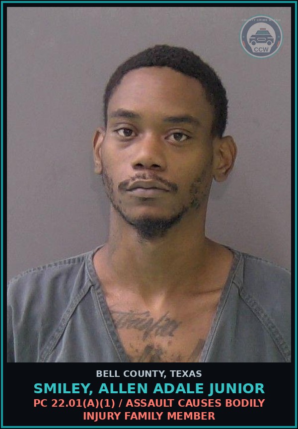 Booking mugshot of SMILEY, ALLEN ADALE JUNIOR in Bell County