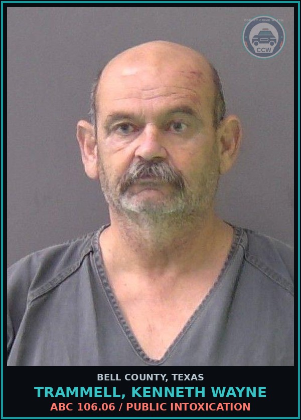 Booking mugshot of TRAMMELL, KENNETH WAYNE in Bell County