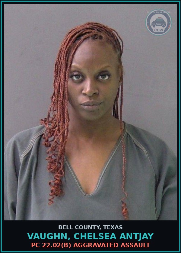 Booking mugshot of VAUGHN, CHELSEA ANTJAY in Bell County