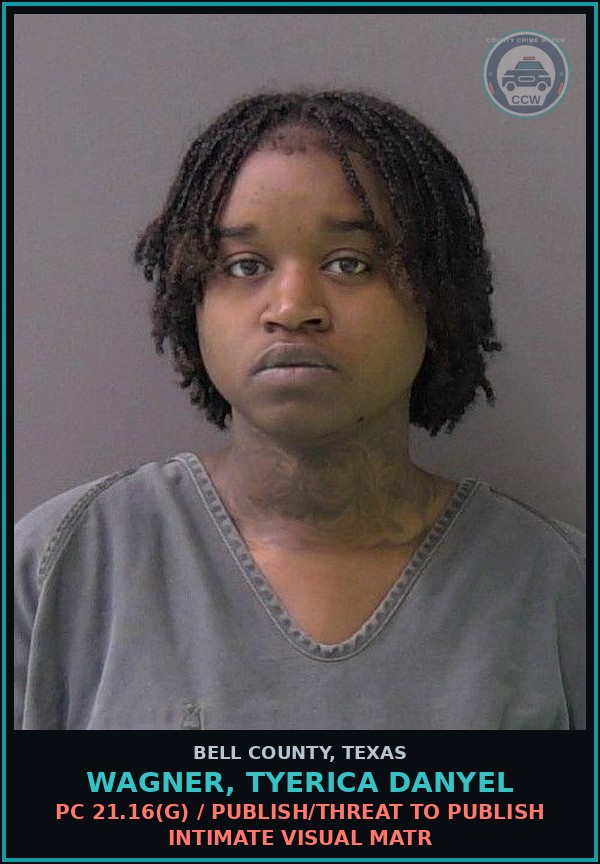 Booking mugshot of WAGNER, TYERICA DANYEL in Bell County