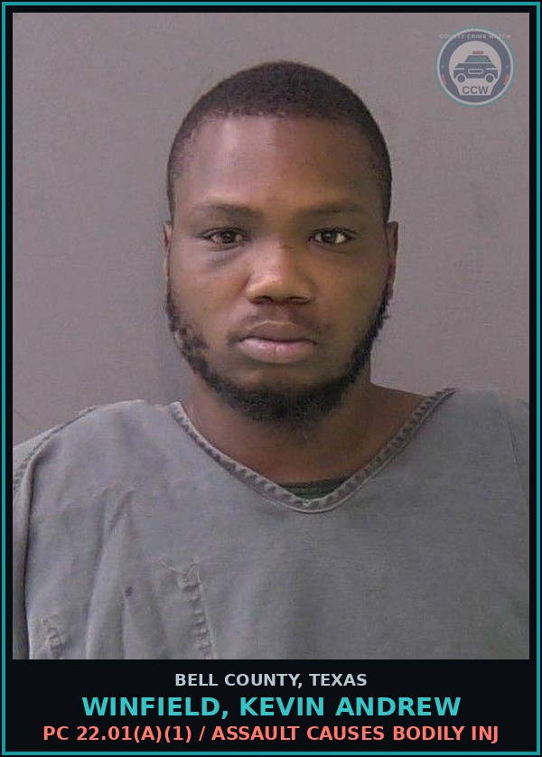 Booking mugshot of WINFIELD, KEVIN ANDREW in Bell County