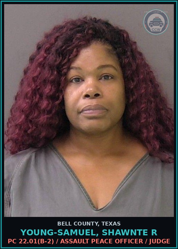 Booking mugshot of YOUNG-SAMUEL, SHAWNTE R in Bell County