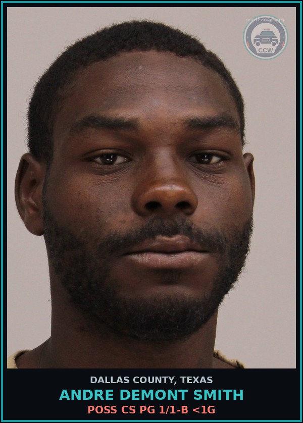 Booking mugshot of ANDRE DEMONT SMITH in Dallas County