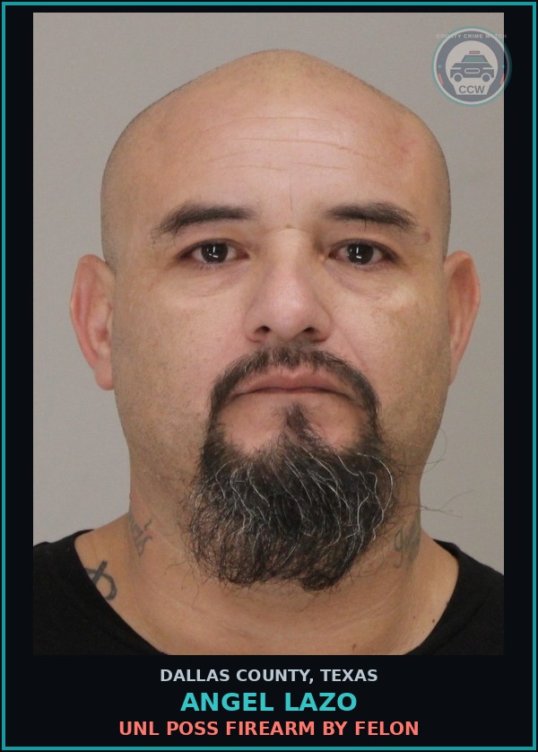 Booking mugshot of ANGEL LAZO in Dallas County
