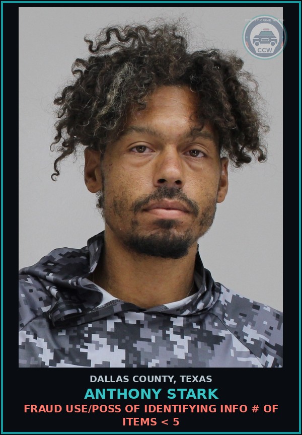 Booking mugshot of ANTHONY STARK in Dallas County