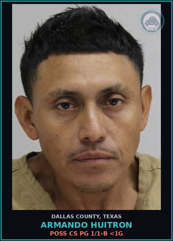 Booking mugshot of ARMANDO HUITRON in Dallas County